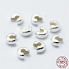 925 Sterling Silver Crimp Beads Cover STER-G027-27S-3mm-3
