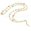 Unisex 304 Stainless Steel Rosary Bead Necklaces NJEW-L457-001B-G-3