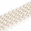 8.2MM Baking Painted Pearlized Glass Pearl Round Beaded Long Necklaces HY-T002-03B-5