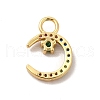 Rack Plating Brass Micro Pave Cubic Zirconia Charms KK-P230-21G-B-2