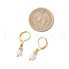Natural Baroque Pearl Oval Leverback Earrings EJEW-JE06437-3