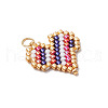 MIYUKI Delica Glass Seed Beaded Heart Pendants PALLOY-MZ00703-01-4