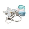26Pcs Transparent Epoxy Resin & Transparent Acrylic & Faux Suede Tassel Keychain KEYC-JKC01202-07-5