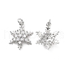 Rack Plating Brass Micro Pave Clear Cubic Zirconia Pendants KK-C008-24P-1