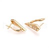 Brass Micro Pave Cubic Zirconia Hoop Earring Finding KK-N261-42G-2
