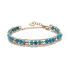 Round Natural Apatite Beaded Bracelet BJEW-TA00038-05-1