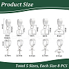 Unicraftale 40Pcs 5 Style 304 Stainless Steel Cup Pearl Peg Bails Pin Pendants STAS-UN0055-01-3