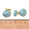 Brass Enamel Pearl Pendants KK-G533-16G-02-3