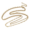 304 Stainless Steel Dapped Chain Double Layered Necklaces for Women NJEW-U050-02C-G-4