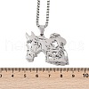 Horse & Cowboy 304 Stainless Steel Hollow Pendant Necklaces for Men Women NJEW-K283-15P-3