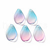 Two Tone Transparent Spray Painted Glass Pendants GLAA-S190-014E-01-1