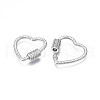 Brass Micro Pave Clear Cubic Zirconia Screw Carabiner Lock Charms ZIRC-T004-99P-2