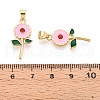 Brass Enamel Pendants KK-N265-08G-3