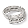 Rack Plating Brass Triple Coil Open Cuff Bangles for Women BJEW-A018-02P-2