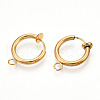 PVD Vacuum Plating 316 Surgical Stainless Steel Clip-on Hoop Earrings X-STAS-S101-13mm-01G-2