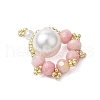 Glass Seed Beaded Paw Print Pendants PALLOY-MZ00572-01-3