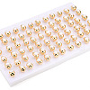 Teardrop Brass Natural Pearl Stud Earrings PEAR-N020-05Z-3