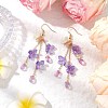 Flower Brass Dangle Earrings EJEW-TA00643-01-1