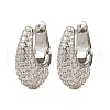 Oval Brass Micro Pave Clear Cubic Zirconia Hoop Earrings EJEW-S277-10P-A-4