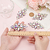 Fingerinspire 4Pcs Glass Cabochons(Hot Melt Adhesive On The Back) GGLA-FG0001-04-3