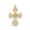 Brass Micro Pave Cubic Zirconia Pendants KK-Z100-38G-01-1