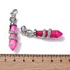 Natural Hot Pink Banded Agate(Dyed & Heated) Pendants G-A241-01P-14-3