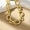 Brass Cable Chain Bracelets for Women Men BJEW-K273-13G-2