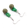 Natural Lava Rock Dangle Earrings EJEW-E260-B14-2