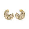 Brass Pave Clear Cubic Zirconia Stud Earrings EJEW-N054-53G-1