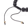 Natural Lava Rock & Acrylic Braided Bead Bracelet BJEW-JB08554-04-5