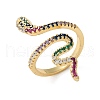 Brass Micro Pave Cubic Zirconia Cuff Rings RJEW-S044-049-5