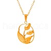 Stainless Steel Flower Pendant Necklaces for Women GW0686-2-5