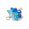 5Pcs 5 Colors Acrylic Beaded Flower Connector Charms PALLOY-JF03479-5