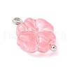 7Pcs 7 Colors Transparent Spray Painted Glass Charms PALLOY-JF03518-02-3
