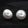 304 Stainless Steel Plastic Imitation Pearl Stud Earrings EJEW-R030-01G-02-3