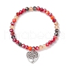 5Pcs Alloy Heart Charm Bracelets BJEW-JB11728-3