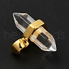 Natural Quartz Crystal Double Terminal Pointed Pendants G-P481-01G-11-4
