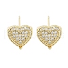 Brass Micro Pave Clear Cubic Zirconia Studs Earring for Women EJEW-S217-A05-1