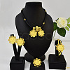 Flower Alloy Pendant Necklace & Stud Earring & Ring & Bangle FS-WG5023A-02-2