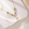 Stainless Steel Glass Sun Pendant Necklaces for Women FS-WG92E1C-01-3