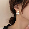 Alloy Imitation Pearl Stud Earrings FS-WGD078E-01-2