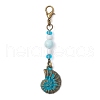 9Pcs Ocean Theme Alloy Charm & Glass Beads Pendant Decorations HJEW-JM03158-3