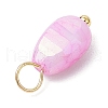20Pcs Opaque Baking Painted Crackle Glass Charms PALLOY-JF03952-02-5