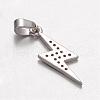 Lightning Bolt Brass Micro Pave Cubic Zirconia Pendants KK-K109-26P-2
