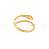 Ion Plating(IP) 304 Stainless Steel Snake Open Cuff Ring for Women RJEW-S405-179G-2