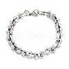 304 Stainless Steel Rectangle Link Chain Bracelets for Women Men BJEW-R018-20P-4