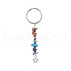 Natural Gemstone Chips Keychains KEYC-JKC00474-01-1