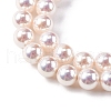UV Plating Pearlized Glass Pearl Beads Strands GLAA-F128-01A-T02-3