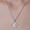 201 Stainless Steel Moon with Star Pendant Necklace NJEW-OY001-11-1