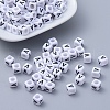 Acrylic Horizontal Hole Letter Beads PL37C9308-V-1